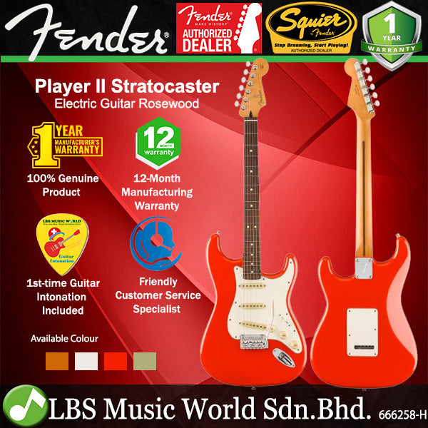 Fender Player II Stratocaster Contoured Alder Body Electric Guitar with SSS Pickup and Rosewood Fretboard