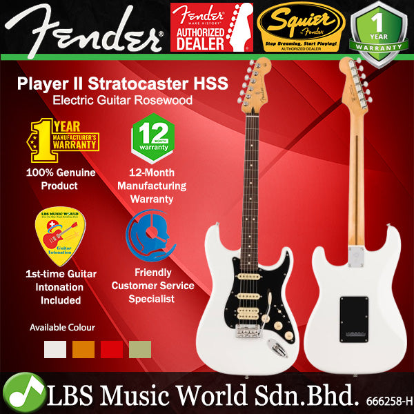 Fender Player II Stratocaster HSS Pickup Alder Body Electric Guitar with Rosewood Fingerboard