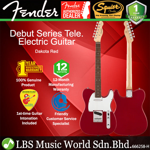 Squier by Fender Debut Telecaster Electric Guitar with White Pickguard Laurel FB