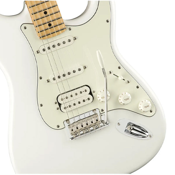 Fender Player HSS Stratocaster Electric Guitar, Maple FB - Polar White