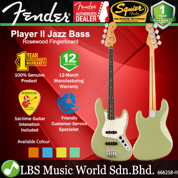Fender Player II Jazz Bass 4 String Guitar Alder Body with Rosewood Fingerboard