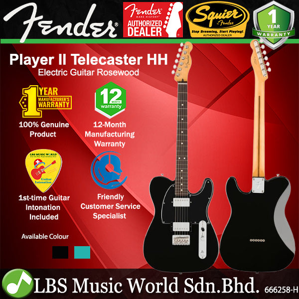 Fender Player II Telecaster HH Pickup Alder Body Electric Guitar with Rosewood Fingerboard