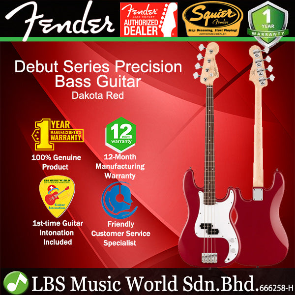 Squier by Fender Debut Precision 4 String Bass Guitar with SS Pickup and Laurel Fingerboard