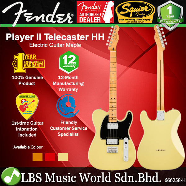 Fender Player II Telecaster HH Pickup Alder Body Electric Guitar with Maple Fingerboard
