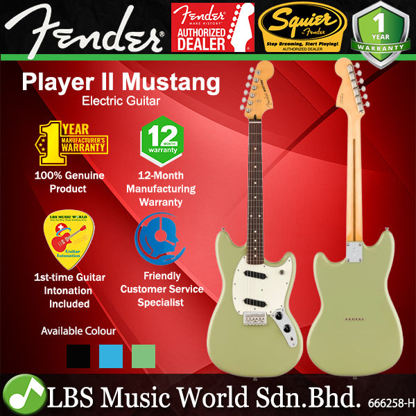 Fender Player II Mustang Alder Body Electric Guitar with SS Pickup and Rosewood Fingerboard