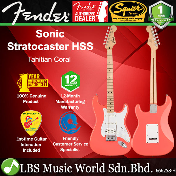 Squier By Fender Sonic Stratocaster HSS Electric Guitar With Tremolo