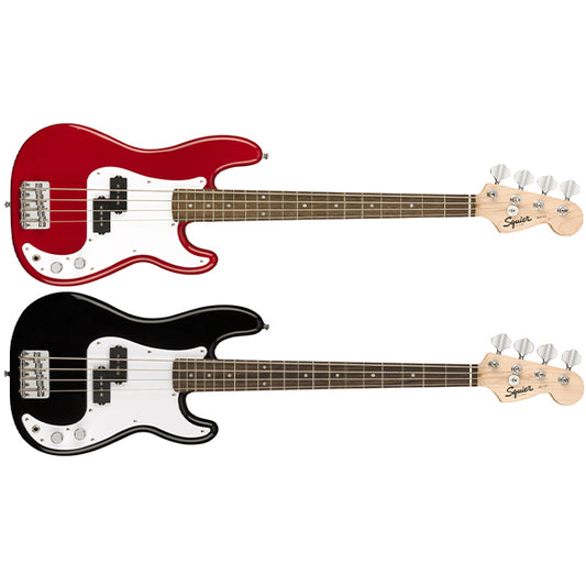 Squier by Fender Mini Precision PJ Bass 4 String Electric Bass Guitar Laurel Fretboard