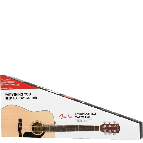 Fender CD-60S Solid Spruce Top Dreadnought Acoustic Guitar Pack V2 With Bag - Natural (CD60S)