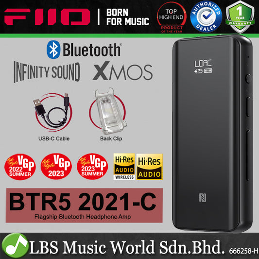 FiiO BTR5 2021 Portable Amp Bluetooth Headphone Receiver Amplifier with Built in Battery