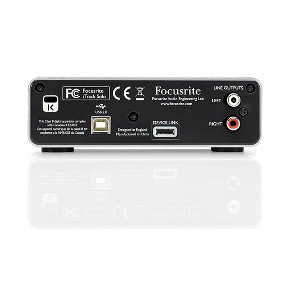 Focusrite iTrack Solo USB 2.0 Audio Interface Mac PC Ipad IOS device Interface