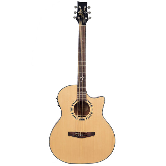 Groovy GTA-EQ 41 Inch Full Size Acoustic Electric Guitar with Bag and Pickup (GTA)