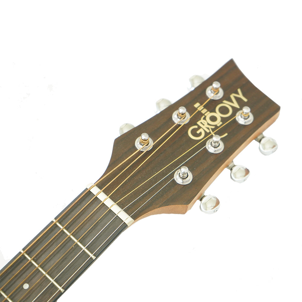 Groovy GMJMH 38 Inch Mahogany Acoustic Guitar with Bag Travel Size Mini Jumbo Guitar (GMJ)