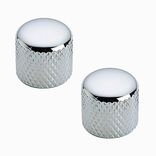 Guitar Tech GT509 Chrome Control Volume Tone Knob Electric Guitar Pair - Silver (GT 509)