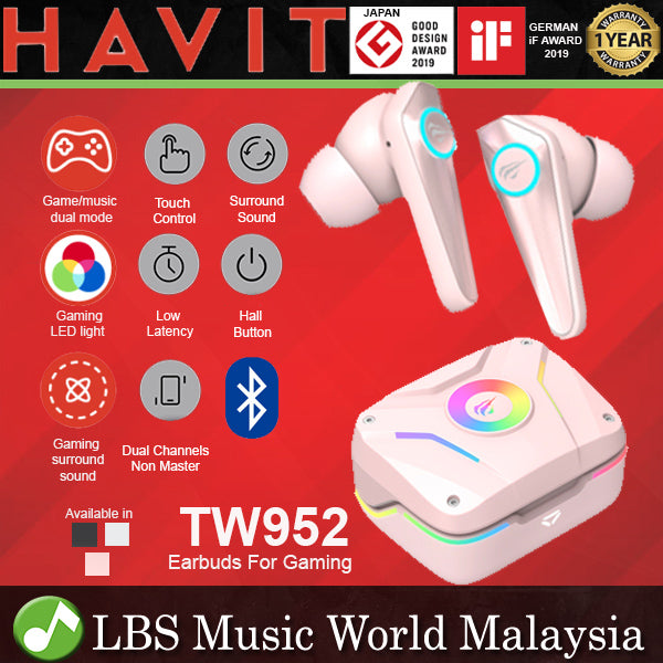 Havit TW952 Pro RGB True Wireless Earbuds With Gaming Surround Sound Earphones