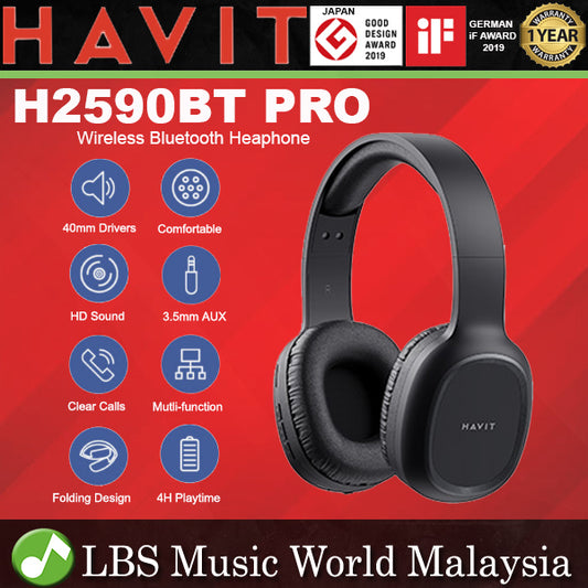 HAVIT H2590BT PRO Wireless Bluetooth Headphone with Adjustable Slider Headwear and Headset