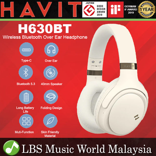 HAVIT H630BT Wireless Over Ear Bluetooth Headphone With Mic and Foldable