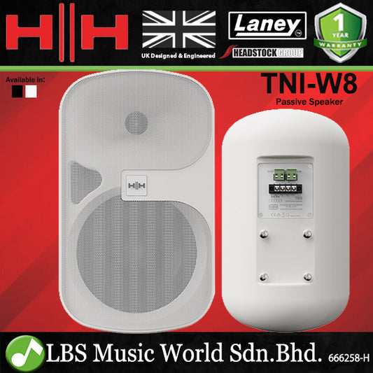 HH Electronics TNI-W8 8 Inch Tessen Wall Mount Passive Speaker with 4 Power Tapping Ranging - Each (TNIW8 TNI W8)