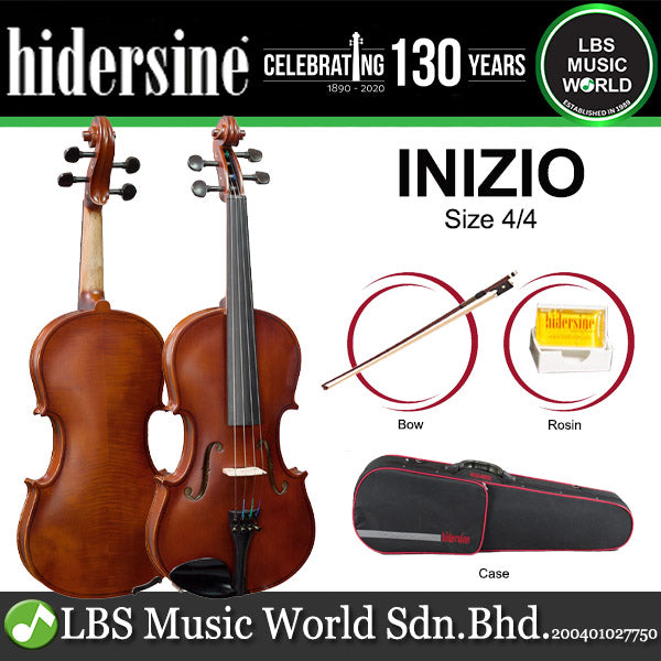 Hidersine Inizio Violin Outfit with Bow, Rosin and Case - 4/4 3/4 1/2 1/4 1/8