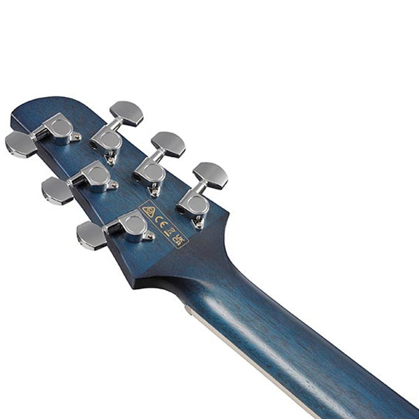 Ibanez TCM50FM Maple Top Talman Double Cutaway Body Acoustic Electric Guitar - Open Pore Denim Blue