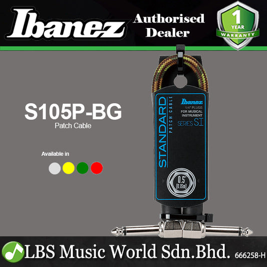 Ibanez SI05P Woven Guitar Patch Cable with 2 Right Angle Plug For Effect Pedals (SI05 P)