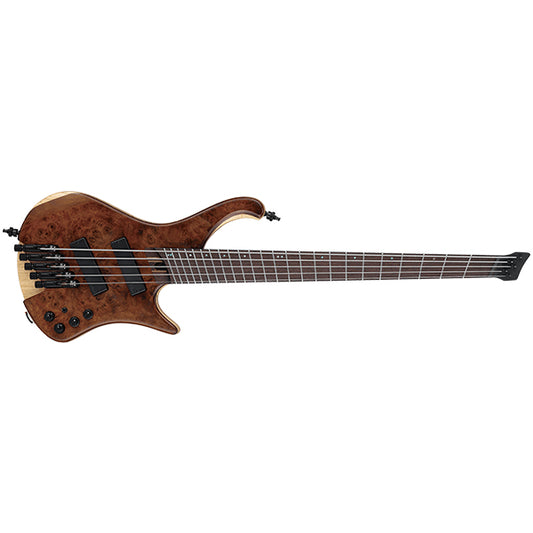 Ibanez EHB1265MS 5 String Ash Body Electric Bass Guitar with Panga Panga Fretboard and Passive Pickup - Natural Mocha Low Gloss