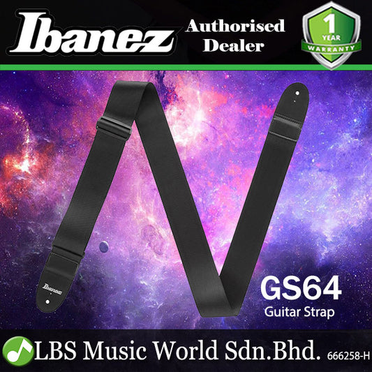Ibanez GS64 Standard Guitar Strap with Secure Leather End (GS 64)