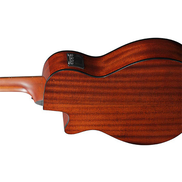 Ibanez AEGB24E 4 String AEG Body Sapele Top Acoustic Bass Guitar with Pickup - Black High Gloss