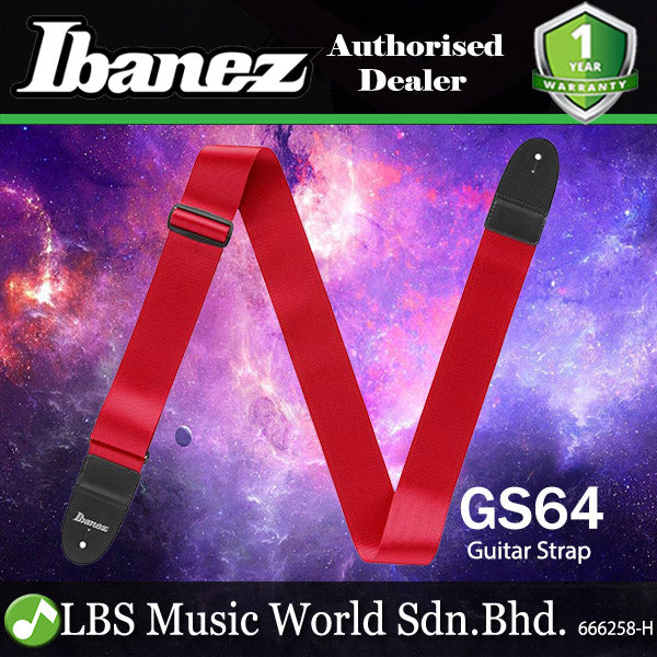 Ibanez GS64 Standard Guitar Strap with Secure Leather End (GS 64)