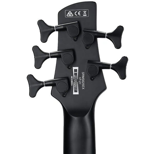 Ibanez SRMS625EX 5 String Iron Label Okoume Body Electric Bass Guitar with HH Pickup - Black Flat