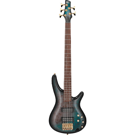 Ibanez SR405EPBDX 5 String Poplar Burl Top Electric Bass Guitar HH Pickup With Jatoba Fretboard - Tropical Seafloor Burst