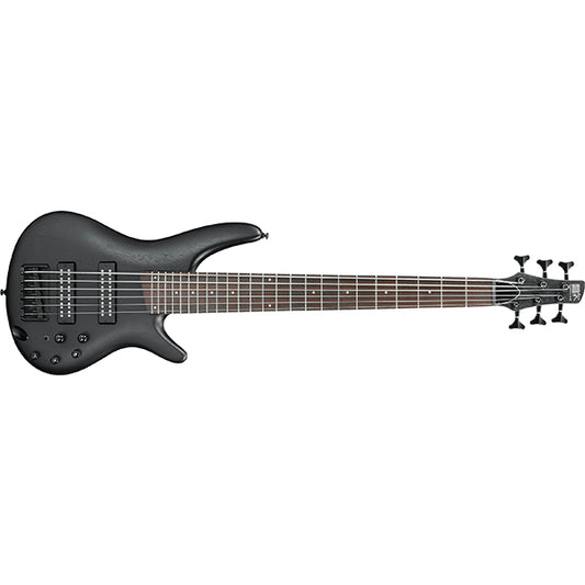 Ibanez Standard SR306EB 6 String Electric Bass Guitar With Mahogany Body Maple Neck - Weathered Black (SR306EB WK)