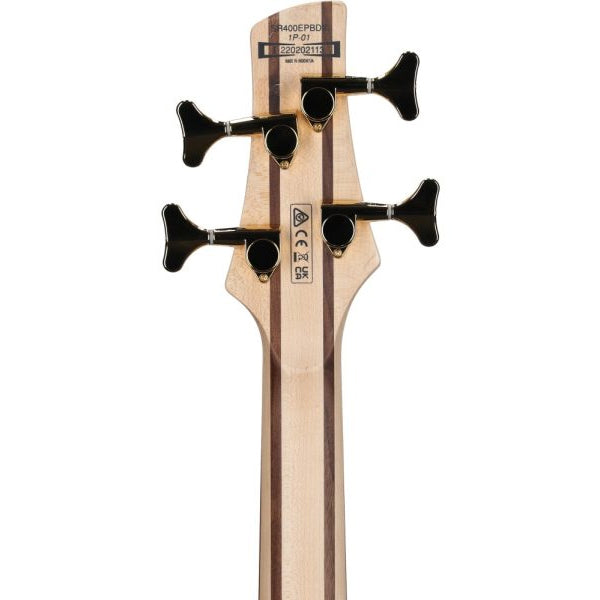 Ibanez SR400EPBDX Poplar Burl Top Nyatoh Body Electric Bass Guitar with PowerSpan Dual Coil Pickup and Jatoba Fretboard - Tropical Seafloor Burst
