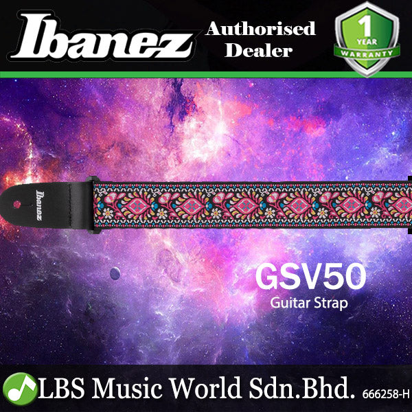 Ibanez GSV50 Vintage Style Guitar Strap - Pink or Blue