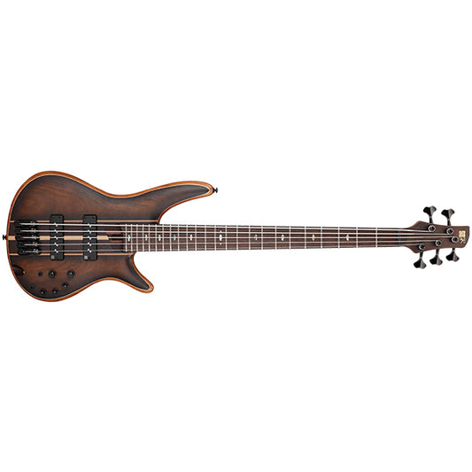 Ibanez SR1355B 5 String African Mahogany Body Electric Bass Guitar - Dual Mocha Burst Flat