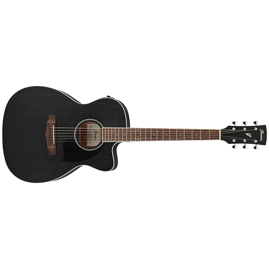 Ibanez PC14MHCE Cutaway Grand Concert Body Okoume Top Acoustic Electric Guitar Weathered Black Open Pore (PC14 PC14MHCE-WK)