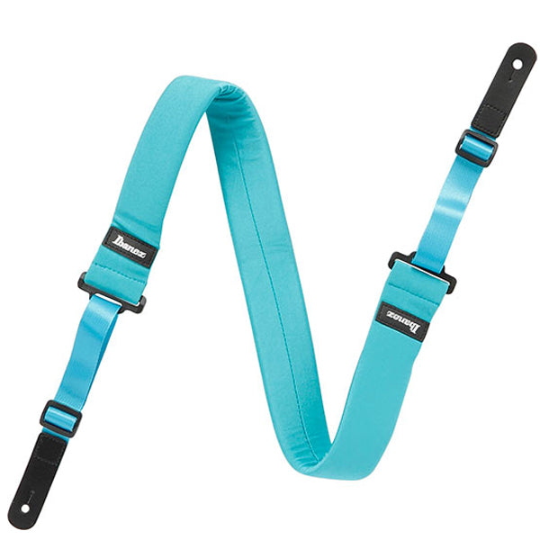 Ibanez GSF50 Powerpad Strap Guitar Polyester Strap With Adjustable Leather End (Power Pad)