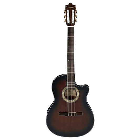 Ibanez GA35TCE-DVS Thinline Cutaway Body Classical Guitar With Equalizer Dark Violin Sunburst High Gloss (GA35TCE DVS)