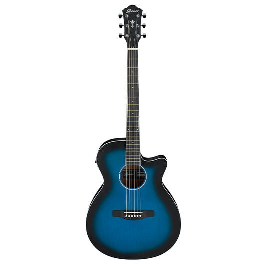 Ibanez AEG7-TBO Acoustic Guitar Transparent Blue Sunburst Open Pore (AEG7TBO AEG7 TBO)