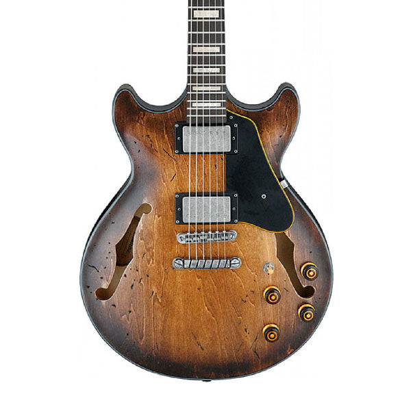 Ibanez AMV10A-TCL Hollow Body Maple Top Tobacco Burst Low Gloss Electric Guitar (AMV10)