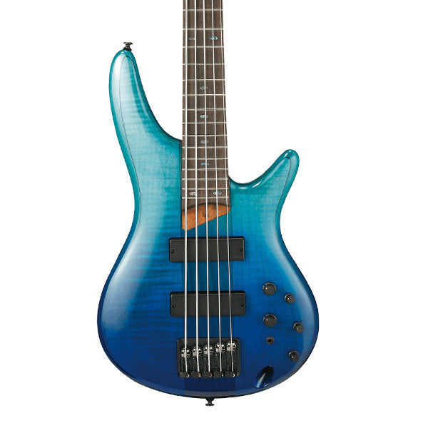 Ibanez SR875-BRG Standard Mahogany Body 5 String Electric Bass Guitar Blue Reef Gradation (SR875 BRG)