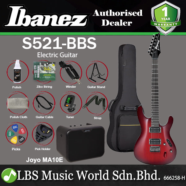 Ibanez S521 Standard Solid Mahogany Body Electric Guitar - Blackberry Sunburst Finish (S 521)