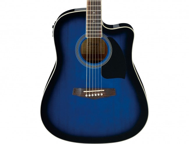 Ibanez PF15ECE-TBS Dreadnought Cutaway Acoustic Electric Guitar Transparent Blue Sunburst (PF15ECE)