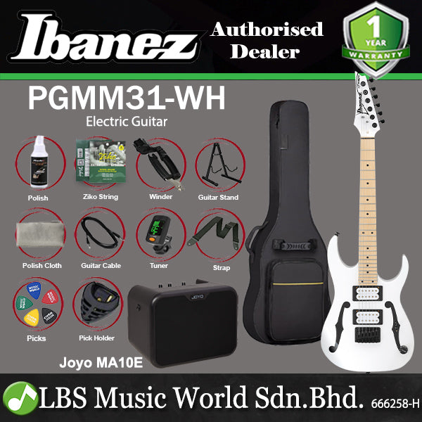 Ibanez PGMM31 Paul Gilbert Signature Solid Body Electric Guitar White (PGMM31)