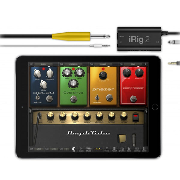 IK Multimedia iRig 2 Analog Guitar Interface with TRRS and Amp Output for Mobile