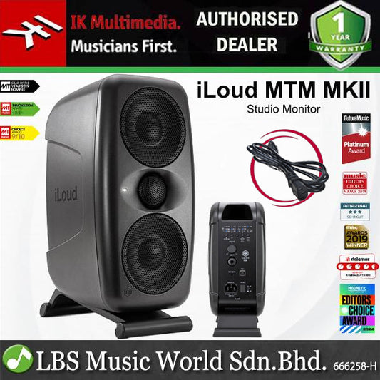 IK Multimedia iLoud MTM MKII 100 Watt 2 Way Powered Studio Monitor Built in ARC Self Calibration
