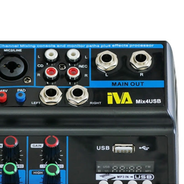 IVA Mix4USB 4 Channel Analog Mixer With USB Audio Interface and FX (Mix4 USB)