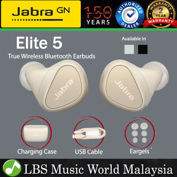Jabra Elite 5 True Wireless Earbud with Hybrid Active Noise Cancellation ANC (Elite5)