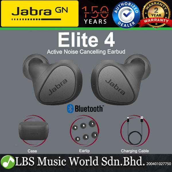 Jabra Elite 4 Active True Wireless Bluetooth Earbuds with ANC Active Noise Cancellation Waterproof Earphones