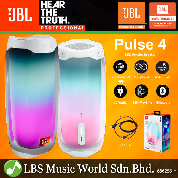 JBL Pulse 4 Wireless Waterproof Bluetooth Speaker with LED Light (Pulse4 Pulse 4)