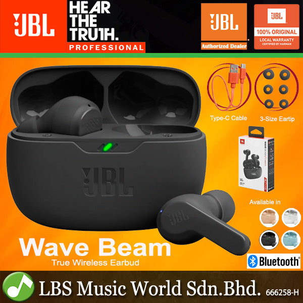 JBL Wave Beam True Wireless Earbuds with Built in Microphone Bluetooth Earphone